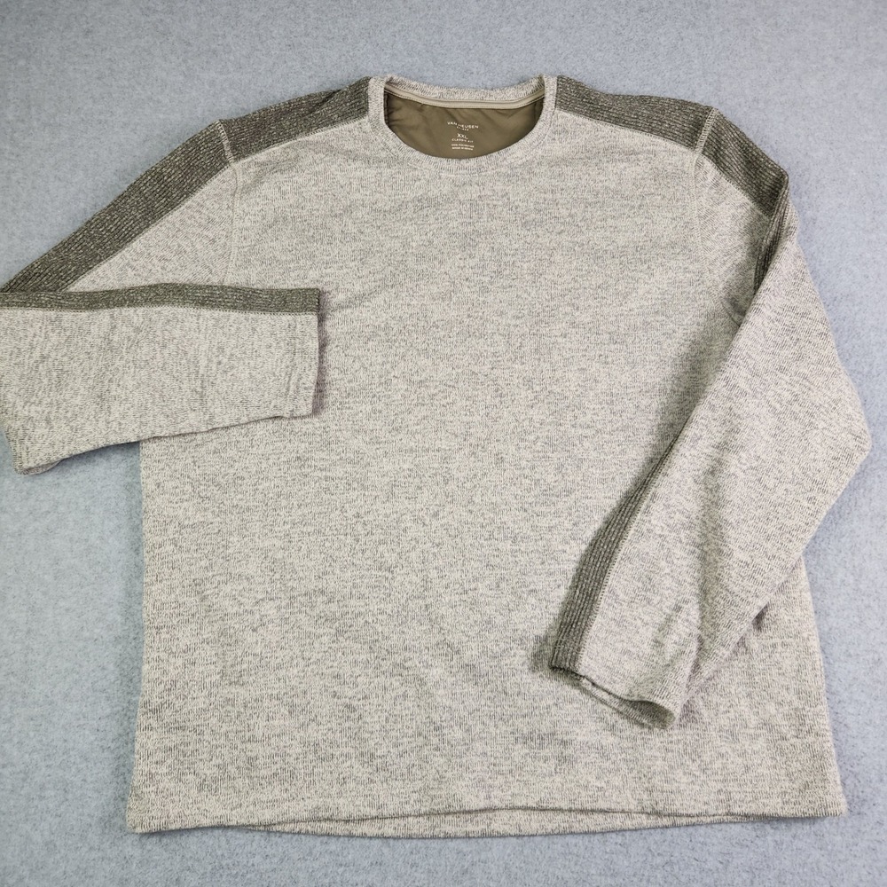 Van Heusen‎ Flex Sweater Mens 2XL Gray Rib Knit Stretch Long Sleeve Classic Fit